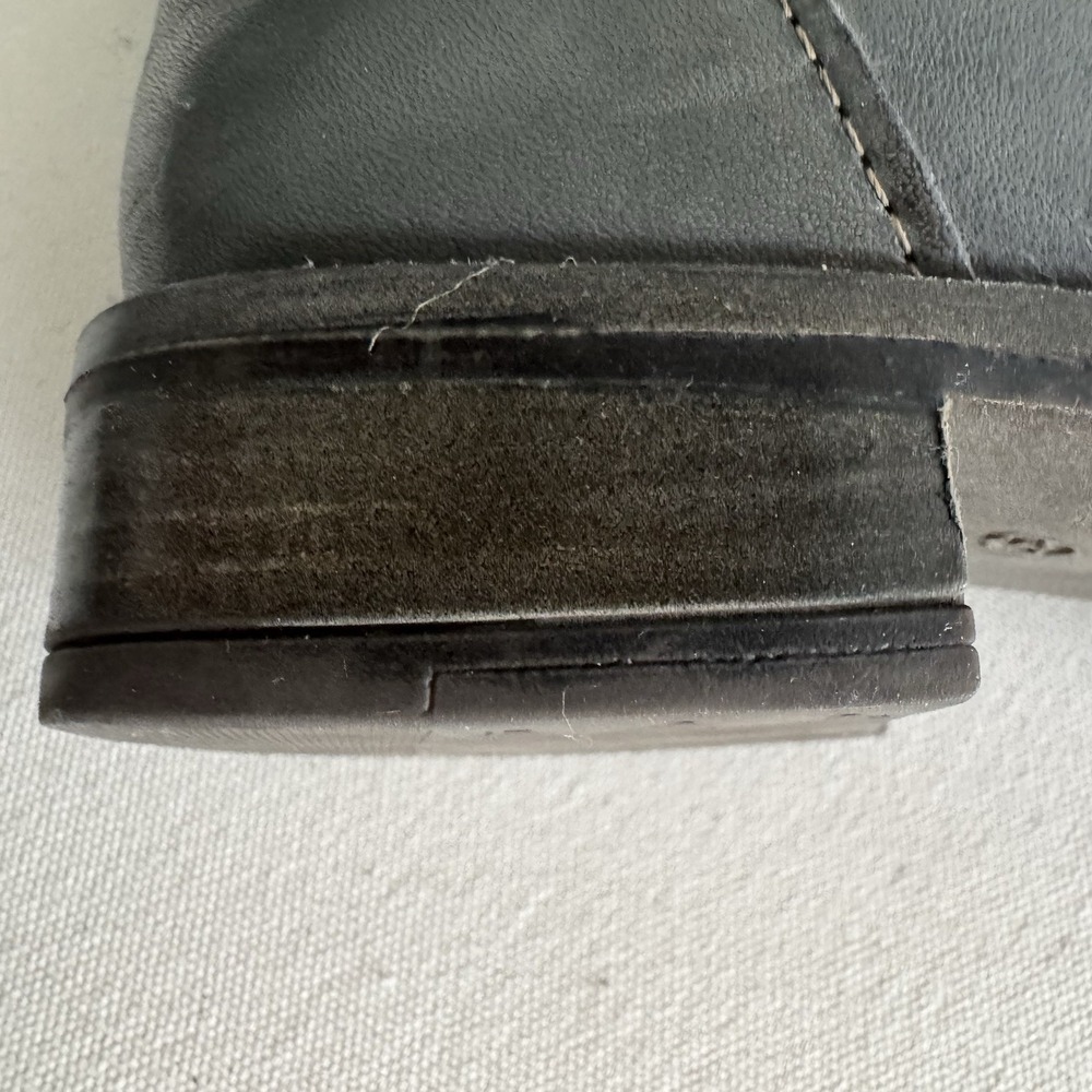 Eric Michael Women's Laguna Boot Size 37 7 Gray Leather Slouch Moto Biker Bootie - Picture 13 of 15